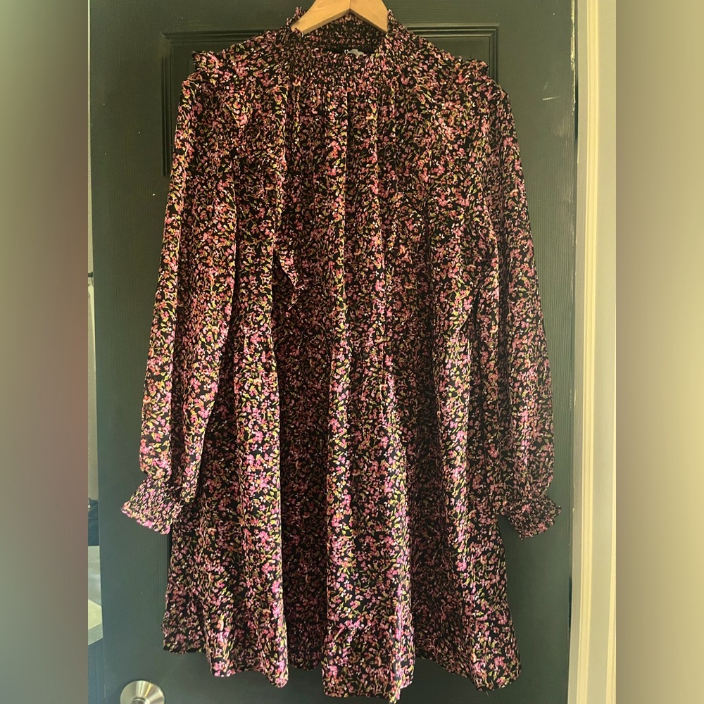 Divided Black and Pink Floral Dress